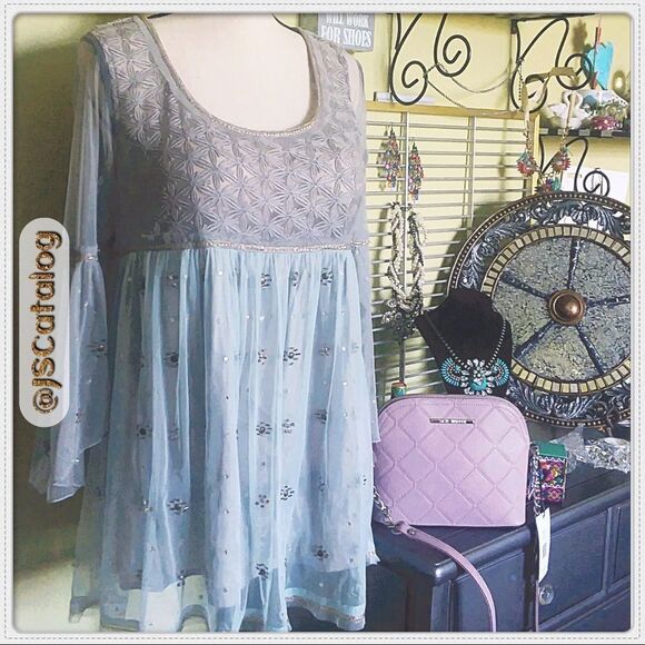 🎉HP X 2🎉Free People Embroidered Lace Blouse Size XS - Picture 4 of 7